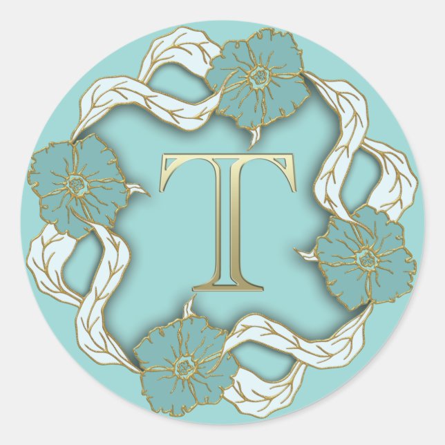 monogram initial T stickers (Front)