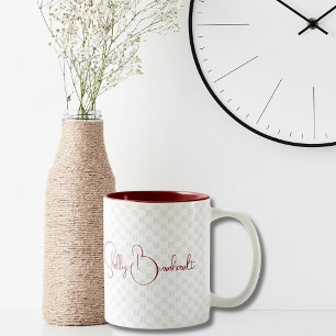 Monogram Initial Typography Minimal Modern         Two-Tone Coffee Mug