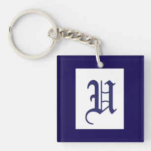 Monogram Initial U Acrylic Key Ring