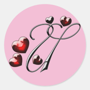 monogram initial U stickers