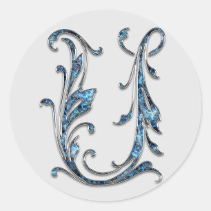 monogram initial U stickers