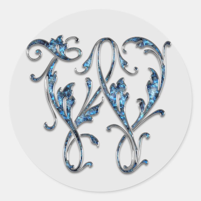 monogram initial W stickers (Front)