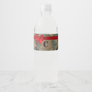 Monogram Initial Water Bottle Label Marine DIGITAL
