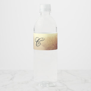 Monogram Initial Water Bottle Label Sunrise Pathwa