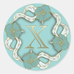 monogram initial X stickers