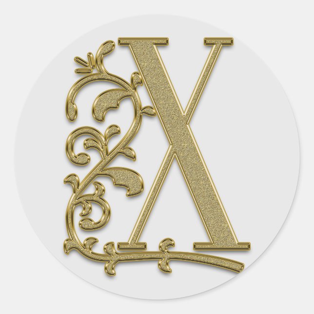 monogram initial X stickers (Front)