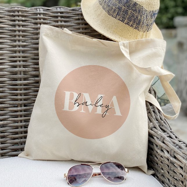 Monogram initials Chic Personalised Tote Bag (Creator Uploaded)