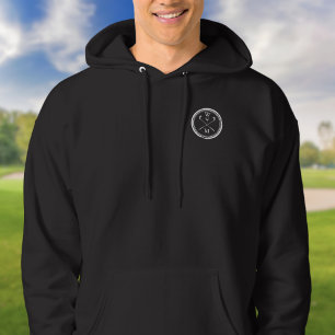 Monogram Initials Classic Crossed Golf Clubs Hoodie
