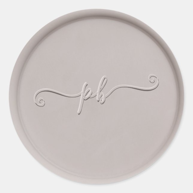 Monogram Initials Clay Wax Seal Sticker (Front)