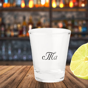 Monogram initials couple wedding shot glass