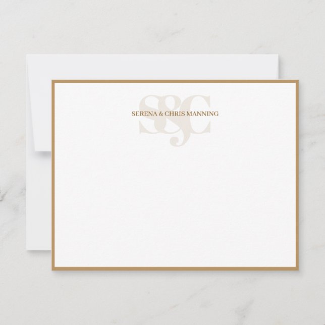 Monogram Initials Custom Couple Wedding Coffee Card (Front)