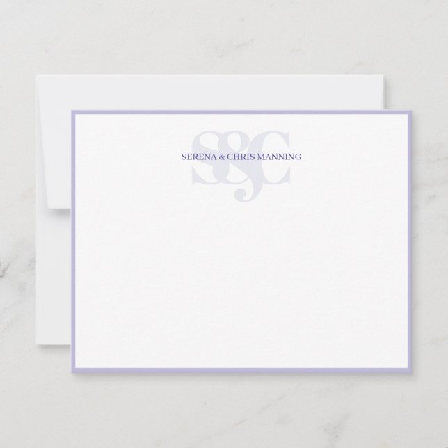 Monogram Initials Custom Couple Wedding Lavender Card (Front)
