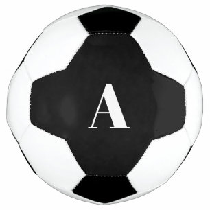 Monogram Initials Custom Name Black White Favour Football
