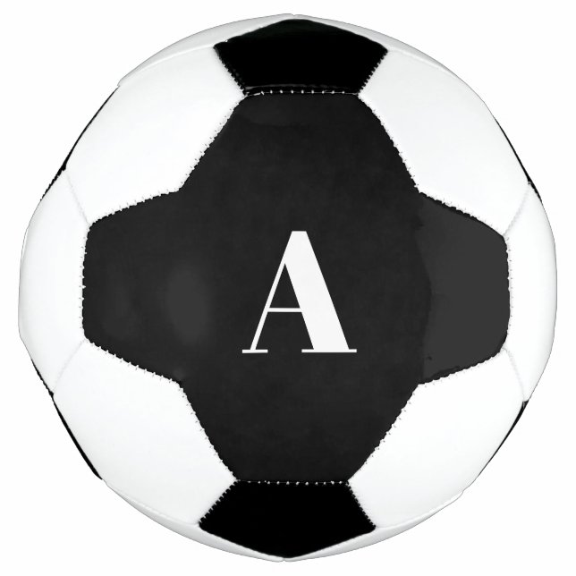 Monogram Initials Custom Name Black White Favour Football (Front)