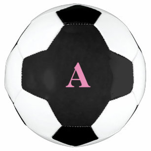 Monogram Initials Custom Name Pink Black Trendy Football