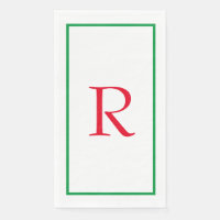 Monogram Initials Custom Name Red Green White Cool
