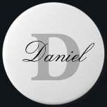 Monogram Initials Custom Name Weddings Birthdays 6 Cm Round Badge<br><div class="desc">Designed with custom text templates for monogrammed initial & custom name,  this makes a wonderful gift for father's day,  birthday,  wedding party favors etc!</div>