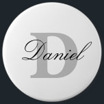 Monogram Initials Custom Name Weddings Birthdays 6 Cm Round Badge<br><div class="desc">Designed with custom text templates for monogrammed initial & custom name,  this makes a wonderful gift for father's day,  birthday,  wedding party favors etc!</div>