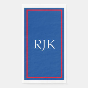 Monogram Initials Custom Red Blue White 2023  Napkin