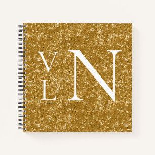 Monogram Initials Customised Gold Notebook