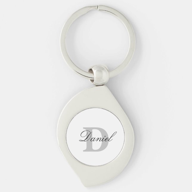 Monogram Initials Father's Day Gift Custom Name  Key Ring (Front)