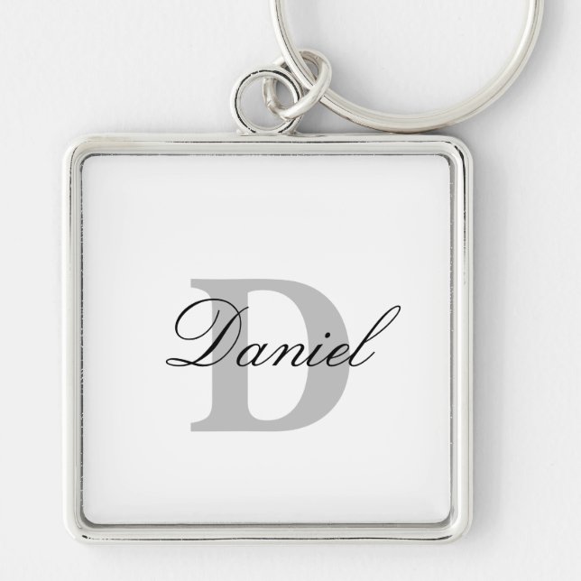Monogram Initials Gift Custom Name Father's Day  Key Ring (Front)