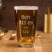 Monogram Initials, Happy July 4th Engraved