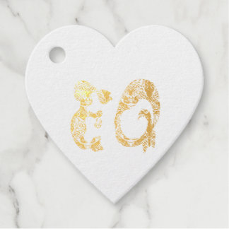 Monogram Initials in Cat English Language Foil Fav Favour Tags