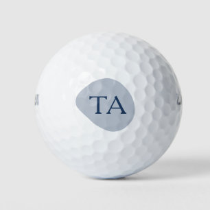 Monogram Initials in Navy Blue on Colour Bubble Golf Balls