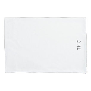 Monogram Initials Modern Black White Pillowcase
