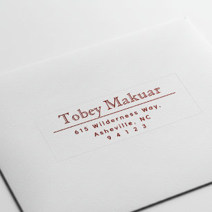 Monogram initials modern minimal return address ru self-inking stamp