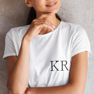 Monogram Initials   Modern Stylish Trendy T-Shirt