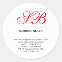 Monogram Initials Name Address E-Mail Telephone