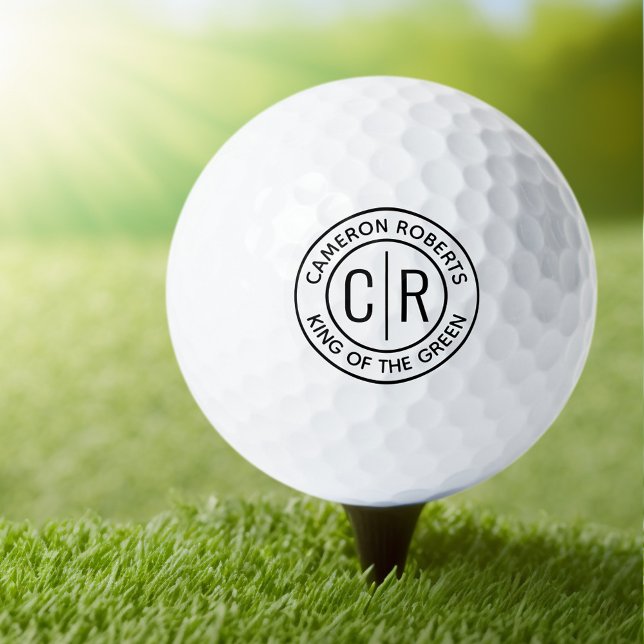 Monogram initials name and custom text golf balls (Creator Uploaded)