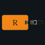 Monogram Initials Name Birthday Holiday Gift Favou Luggage Tag<br><div class="desc">Monogrammed initial and also personal details like name,  address,  phone number and email all of which you can edit. Designed with attractive solid bright orange colour background with black colour texts,  you can change both the colours if you wish.</div>