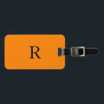 Monogram Initials Name Birthday Holiday Gift Favou Luggage Tag<br><div class="desc">Monogrammed initial and also personal details like name,  address,  phone number and email all of which you can edit. Designed with attractive solid bright orange colour background with black colour texts,  you can change both the colours if you wish.</div>