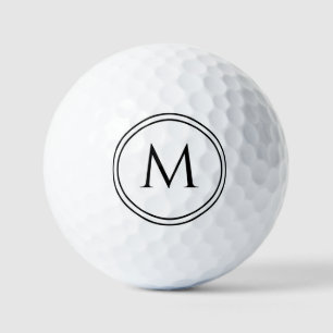 Monogram initials name black Mother's Day gift Golf Balls