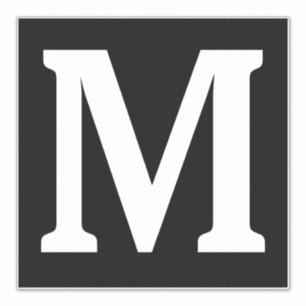 Monogram Initials Name Black White Minimalist