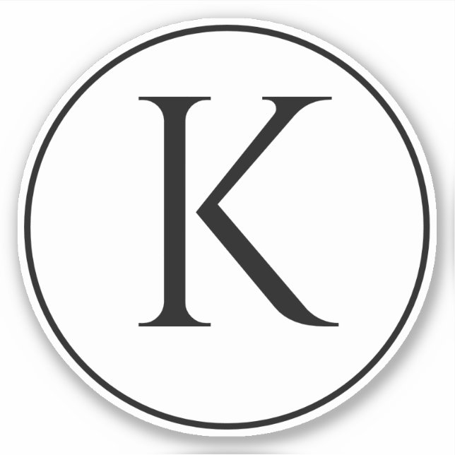 Monogram Initials Name Black White Simple Minimal (Front)