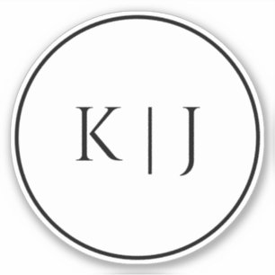 Monogram Initials Name Elegant Minimal Wedding