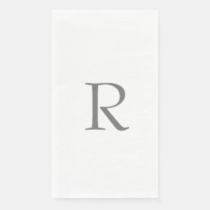 Monogram Initials Name Grey Gray White Napkin