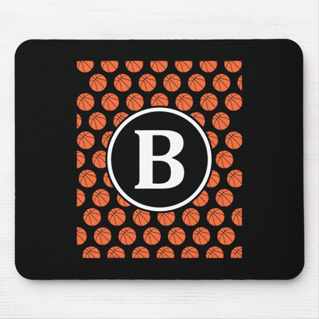 Monogram Initials Name Letter B Sketll Pattern Spo Mouse Mat (Front)