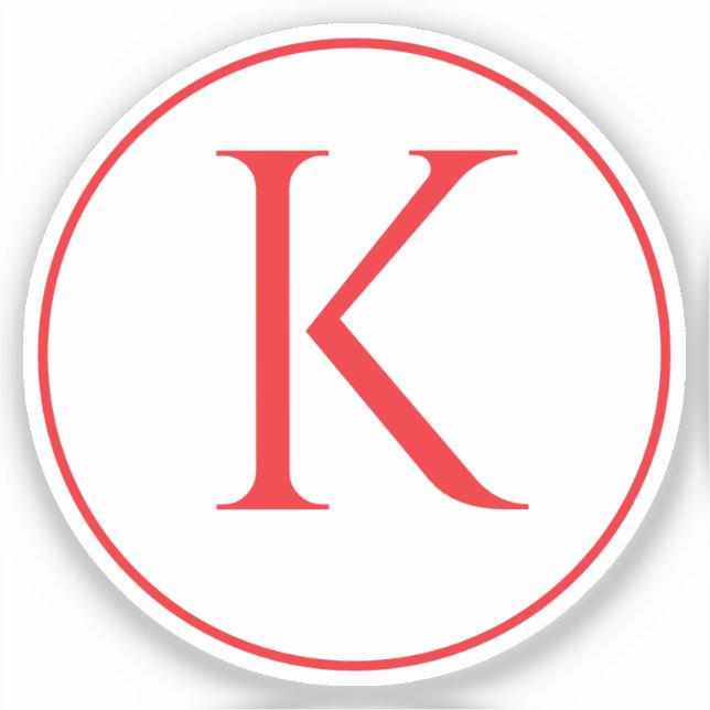 Monogram Initials Name Red Bold Letter Alphabet (Front)