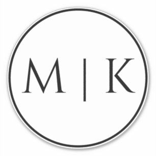 Monogram Initials Name Simple Minimal Wedding