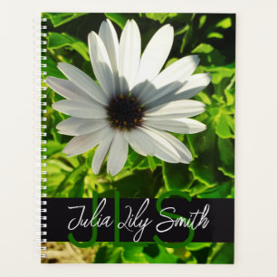 MONOGRAM INITIALS NAME WHITE SMALL FLOWER PHOTO PLANNER