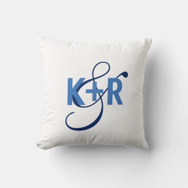 Monogram Initials Personalised Wedding Pillow2 Cushion (Front)