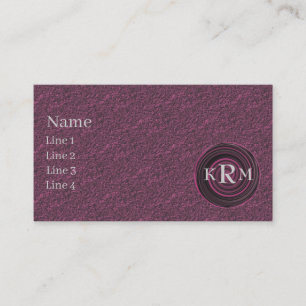Monogram Initials Plum Swirls Design  Business Card