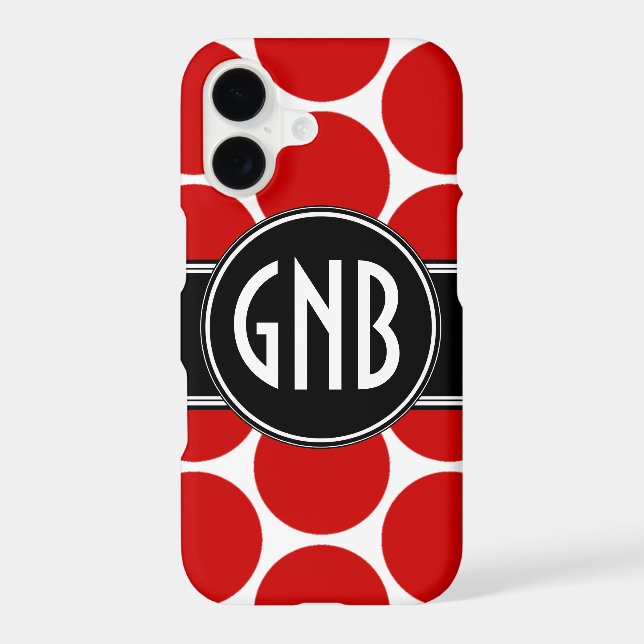 MONOGRAM INITIALS RED POLKA DOTS (Back)