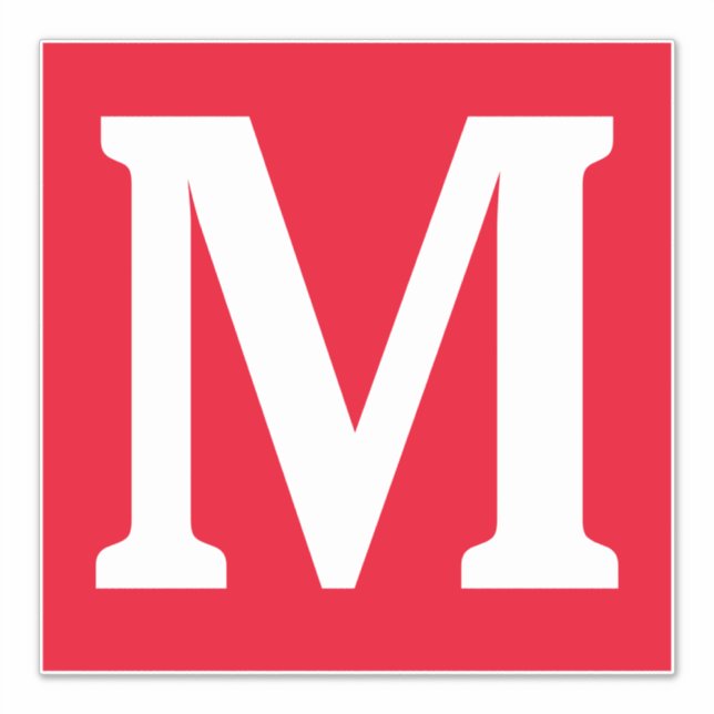 Monogram Initials Red White Bold Custom Name (Front)