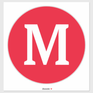 Monogram Initials Red white Bold Custom Name Cool